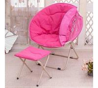 Silla de platillo plegable con juego otomano, cómoda silla de metal y reposapiés para dormitorio, sala de estar, muebles plegables portátiles y elegantes que ahorran espacio