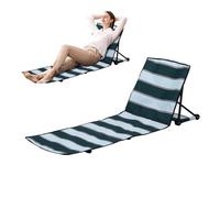 Silla de playa alargada, silla de playa alargada plana - tumbona plegable impermeable para piscina al aire libre - Silla de picnic transpirable para césped, silla de respaldo de doble uso