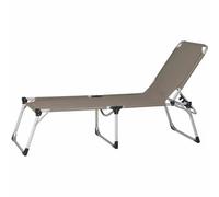 Silla De Playa Aluminio XXL Plegable Estructura Plateada Tela Ranotex® Taupe