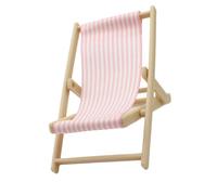 Silla de playa para casa de muñecas, tumbona pequeña, silla plegable, modelo 1:12, juguete para niñas, juego de muebles en miniatura