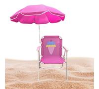 Silla De Playa Para Niños Con Sombrilla Integrada,Silla Plegable De Playa Con Sombrilla Para Exteriores | Base Estable Resistente Al Viaje Jardín Piscina Picnico Al Aire Libre
