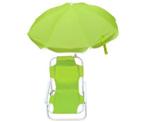Silla de playa para niños con sombrilla Silla de playa plegable y desmontable con dosel, asiento exterior liviano y resistente para acampar, viajar, césped verde para uso diario en el hogar