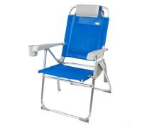 Silla de playa plegable 48x65x100 cm superresistente c/cojín, bolsa y bolsillo aktive