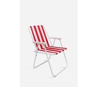 Silla de Playa Plegable - Rayas Rojas y Blancas - Metal 58x50x75 cm - Ideal para Playa, Piscina y Camping - CONJUNTO: Por Unidad