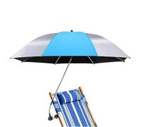 Silla de playa Umbrella, Clip On UV Protection, Canopy Waterproof Clamp Chair, azul claro y plateado, Siehe Beschreibung