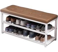 Silla de porche a la moda, zapatero de 50/70/90 x profundidad 28 x altura 45 cm, resistente y duradero, fácil de montar, banco de almacenamiento para dormitorio, pasillo, zapatero (gris poliuretano