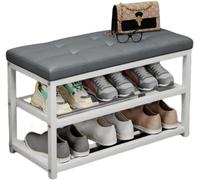 Silla de porche a la moda, zapatero de 50/70/90 x profundidad 28 x altura 45 cm, resistente y duradero, fácil de montar, banco de almacenamiento para dormitorio, pasillo (gris poliuretano, 50 x 30 x