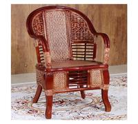 Silla de ratán Silla de Comedor de Ratán, Silla de Ratán for Patio con Respaldo y Reposabrazos Curvos, Silla Decorativa for Jardín, Balcón y Patio Silla decorativa moderna para sala de estar(Red)