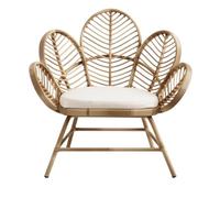 Silla de ratán Silla de mimbre vintage, sillón de flores de estilo nórdico, sillón de ratán hecho a mano for sala de estar y balcón, silla de ratán for decoración del hogar Silla decorativa moderna pa