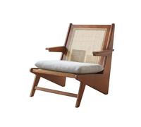 Silla de ratán Silla de ratán decorativa, silla de lectura con reposabrazos, silla moderna de mediados de siglo for sala de estar, dormitorio, balcón y patio Silla decorativa moderna para sala de esta