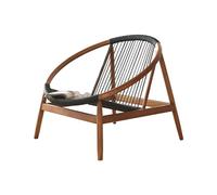 Silla de ratán Sillón de madera for sofá, sillón de ocio tejido con cuerda de cáñamo, sillón reclinable individual for balcón, sillón for patio, patio trasero y terraza, elegante y cómodo Asientos par