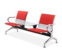 Silla de recepción de sala de espera de poliuretano, banco de invitados de aeropuerto de dos asientos con mesa pequeña, muebles de vestíbulo para hospital y salón
