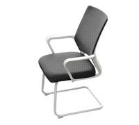 Silla de recepción ergonómica, silla de invitados de oficina con respaldo medio, diseño de malla sin ruedas, ideal para sala de espera, conferencia, escuela e iglesia (negro)