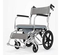 Silla de rehabilitación médica, silla de ruedas, silla de ruedas plegable ligera de aleación de aluminio para personas mayores discapacitadas, avión de viaje portátil manual para discapacitados Carro