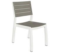 Silla de resina Harmony de color blanco/pardo, sin reposabrazos