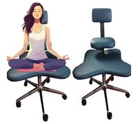 Silla de Rodillas Silla de Meditación Silla ergonómica de Escritorio con Patas Cruzadas para meditación, Silla de Oficina con Asiento de Rodillas Cruzado con Patas en Forma de Corona y Rueda