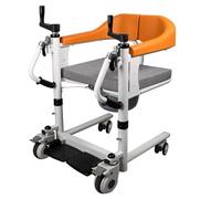 Silla de ruedas 4 en 1 para pacientes con asiento dividido de 180° y tocador de noche, elevador manual para el hogar para ancianos y personas mayores, soporta 330 libras