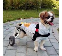 Silla de ruedas ajustable de 2 ruedas para perros pequeños, ayuda para mascotas con soporte trasero para las piernas, carrito fácil de usar para mejorar la li de tu mascota