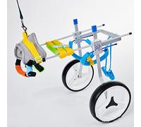 Silla de ruedas ajustable de 2 ruedas para perros, silla de ruedas para mascotas, carrito de ejercicio con patas traseras asistidas por caninos, cochecito para perros y gatos, rehabilitación ()