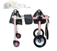 Silla de ruedas ajustable de 4 ruedas para patas traseras, cochecito ligero para perros con movilidad y ayuda de recuperación, soportes de apoyo para mascotas discapacitadas, soporte de cadera y
