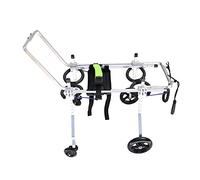 Silla de ruedas ajustable de 4 ruedas para perro, carrito de apoyo de cuerpo completo para rehabilitación de cachorros, ayuda para la pierna y banda para el vientre para seguridad de la columna