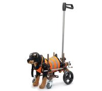 Silla de ruedas ajustable de 4 ruedas para perro, carrito de apoyo para rehabilitación, para patas delanteras y traseras, se adapta a perros de 8 a 20 libras, material de polietileno, fácil de usar