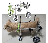 Silla de ruedas ajustable de 4 ruedas para perros, carrito de apoyo para perros pequeños, arnés de soporte trasero ideal para mascotas heridas o lesionadas