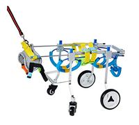 Silla de ruedas ajustable para mascotas, cochecito para perros, silla de ruedas de aleación de aluminio con 4 ruedas delanteras y traseras para rehabilitación de piernas ()