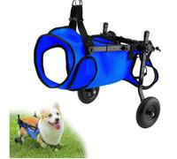 Silla de ruedas ajustable para patas traseras con 2 ruedas que ayuda a las mascotas con parálisis a recuperarse (XS azul claro)