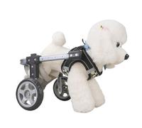 Silla de ruedas ajustable para perros de tamaño madre, soporte de aluminio para patas traseras, ruedas traseras, ideal para rehabilitación de cachorros pequeños B (S, negro)