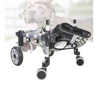 Silla de ruedas ajustable para perros, ligera, de 2 y 4 ruedas, ayuda para perros Did, soporte trasero para piernas, cochecito para mascotas para perros pequeños (negro XS)