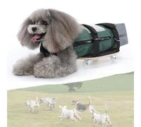 Silla de ruedas ajustable para perros pequeños, 4 ruedas, para mascotas, soporte trasero para las piernas, con bolsa de transporte, color azul, tamaño ajustable