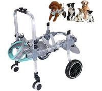 Silla de ruedas ajustable para perros pequeños, ayuda de rehabilitación para perros paralizados y heridos con artritis, soporte de cuatro ruedas para patas traseras (mamá)