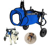 Silla de ruedas ajustable para perros pequeños para bulldogs y Shiba Inu, ayuda de movilidad ligera con ruedas que absorben los golpes y soporte de grado médico (tamaños XS/S/M S) (S)