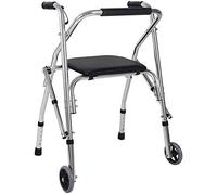 Silla De Ruedas Andador Anciano Sentado Con Ruedas Carro De Bastón De Cuatro Esquinas Marco De Pie Portátil De Altura Ajustable Plegable,Más Viejo