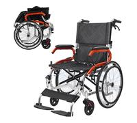 Silla de Ruedas Autopropulsable para Adultos,Silla de Ruedas Plegable Ligera de Paseo Ancianos,Silla de ruedas de aluminio para viajes, Asiento 45 cm