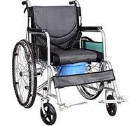 Silla de Ruedas autopropulsada Plegable, Silla de Ruedas de Acero Liviana con Freno de Mano, Respaldo Plegable y cinturón de Regazo, reposapiés Ajustable, Verde