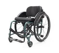 Silla de ruedas autopropulsada y plegable ligera para adultos, silla de transporte portátil de aluminio con ruedas traseras de liberación rápida, ruedas antivuelco