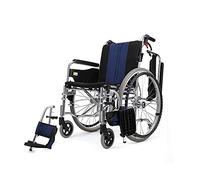Silla de ruedas,Auxiliar de transporte de viaje plegable Frenos de marcha Reposabrazos abatible Reposapiés extraíbles Ancho del asiento de 44 cm
