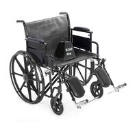 Silla de ruedas bariátrica resistente para adultos, color negro, brazos de escritorio extraíbles y reposapiés elevados, altura estándar ajustable y hemi, K7 (ancho del asiento de 22 pulgadas)