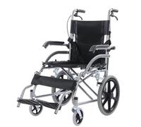 Silla de ruedas con freno para ancianos y discapacitados, ruedas de 16 pulgadas, reposapiés plegable, asiento de 45 cm, color amarillo