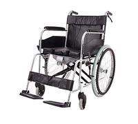 Silla de Ruedas, con Inodoro Anciano, Carro para Personas Mayores Manual con luz Plegable de aleación de Aluminio, portátil