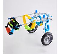 Silla de ruedas con patas traseras, silla de ruedas ajustable para perros, 2 ruedas para mascotas grandes y pequeñas, andador de rehabilitación de patas traseras ()