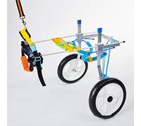 Silla de ruedas con patas traseras, silla de ruedas ajustable para perros, 2 ruedas para mascotas grandes y pequeñas, andador de rehabilitación de patas traseras ()