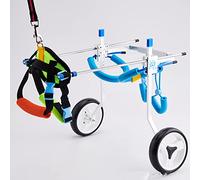 Silla de ruedas con patas traseras, silla de ruedas ajustable para perros, 2 ruedas para mascotas grandes y pequeñas, andador de rehabilitación de patas traseras ()