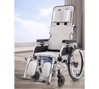 Silla de ruedas con respaldo alto, totalmente reclinable, para baño, cómoda, silla de ruedas plegable, ligera y especial, empujada a mano para personas mayores