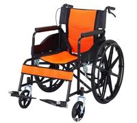 Silla de ruedas de acero al carbono, plegable, portátil, portátil, manual, con freno de mano, silla de viaje para interiores y exteriores, sillas de ruedas