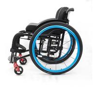 Silla de ruedas de aleación de aluminio para adultos, silla de ruedas manual autopropulsada ligera con frenos de mano y ruedas traseras de liberación rápida, ayuda de movilidad para deportes y