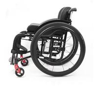 Silla de ruedas de aleación de aluminio para adultos, silla de ruedas manual autopropulsada ligera con frenos de mano y ruedas traseras de liberación rápida, ayuda de movilidad para deportes y