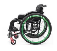 Silla de ruedas de aleación de aluminio para adultos - Silla de transporte plegable deportiva ligera con frenos de mano y ruedas traseras de liberación rápida - Ayuda de movilidad para la